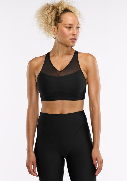 Merit High Neck Mesh Bra