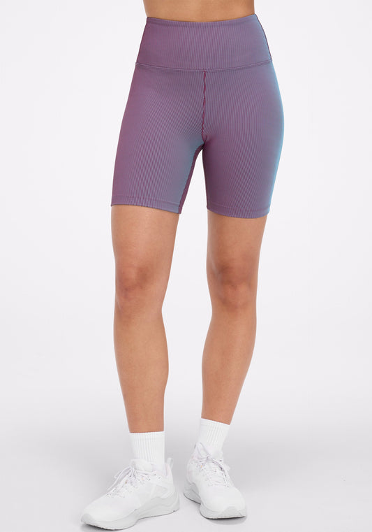 Dual Tone Rib High Rise Bike Short 7"