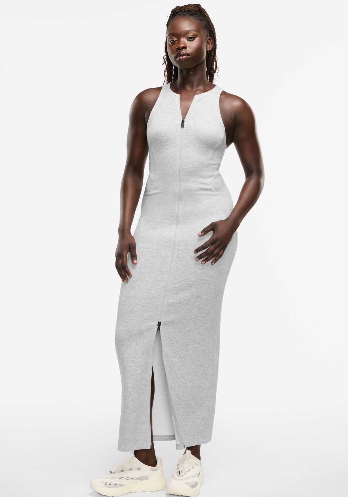 Racerback Maxi Zip Dress