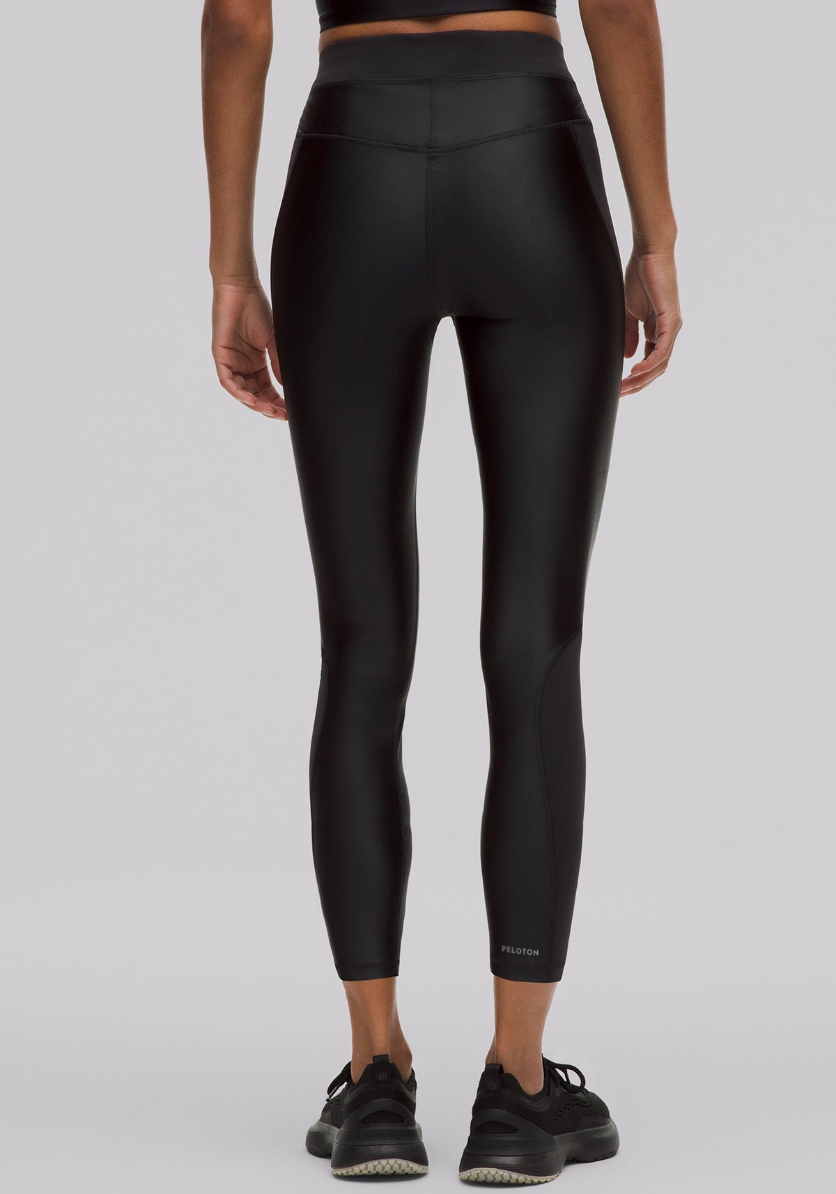 Satin Shine Panelled High-Rise Tight 25" | Wordmark