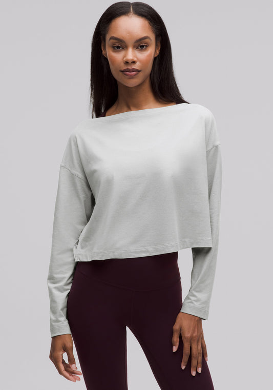 Softy Suedey Relaxed Boatneck Long-Sleeve Shirt